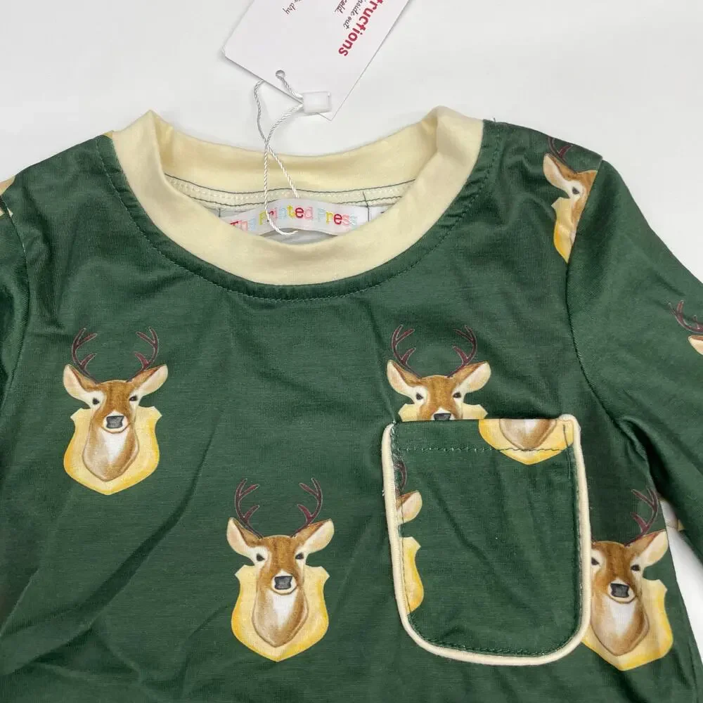 NWT TPP 2T Deer Mount Pajama Set